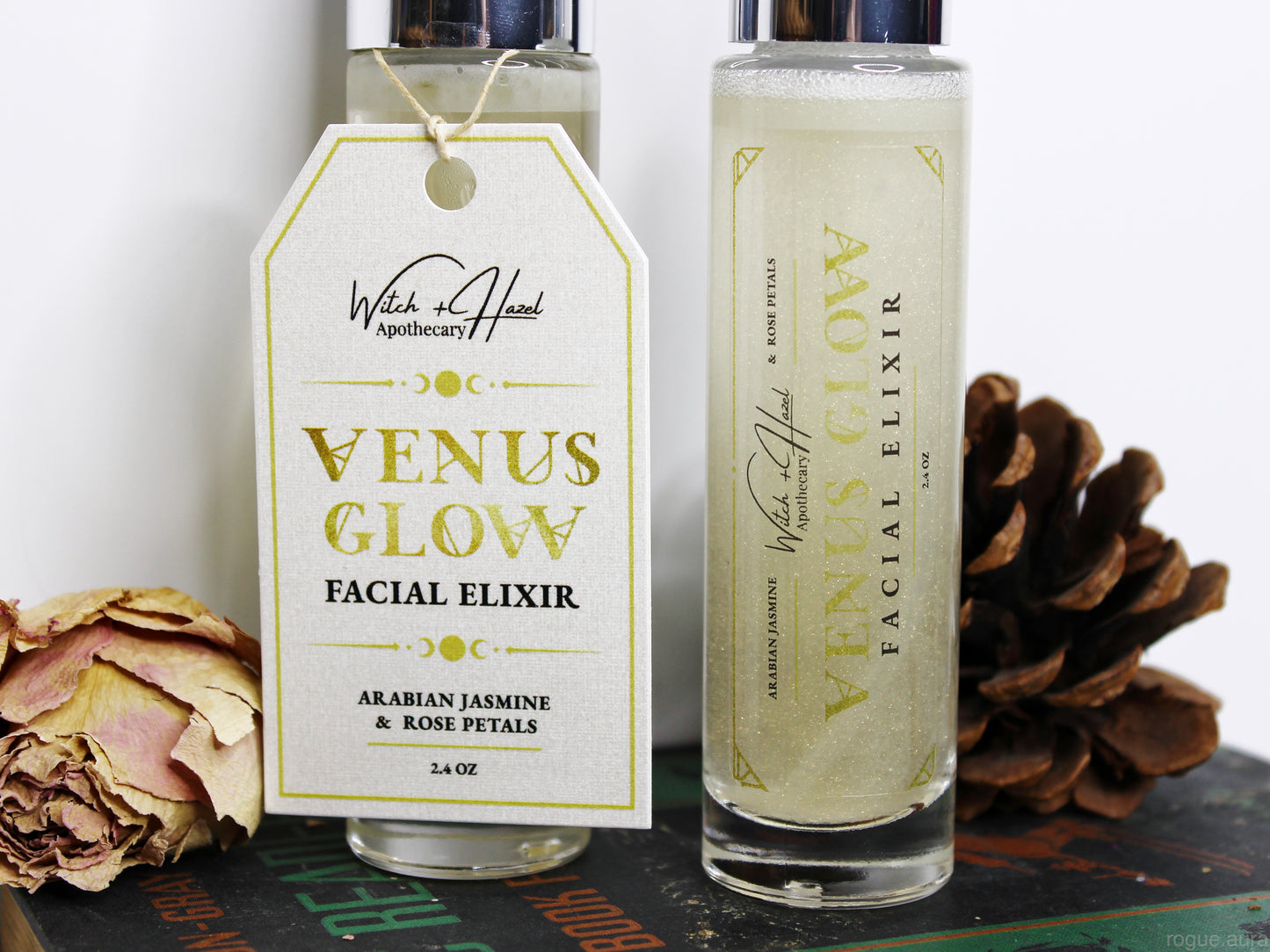 Venus Glow Arabian Jasmine + Rose Petals Facial Elixir. All natural + Eco-friendly, Phoenix Forgery