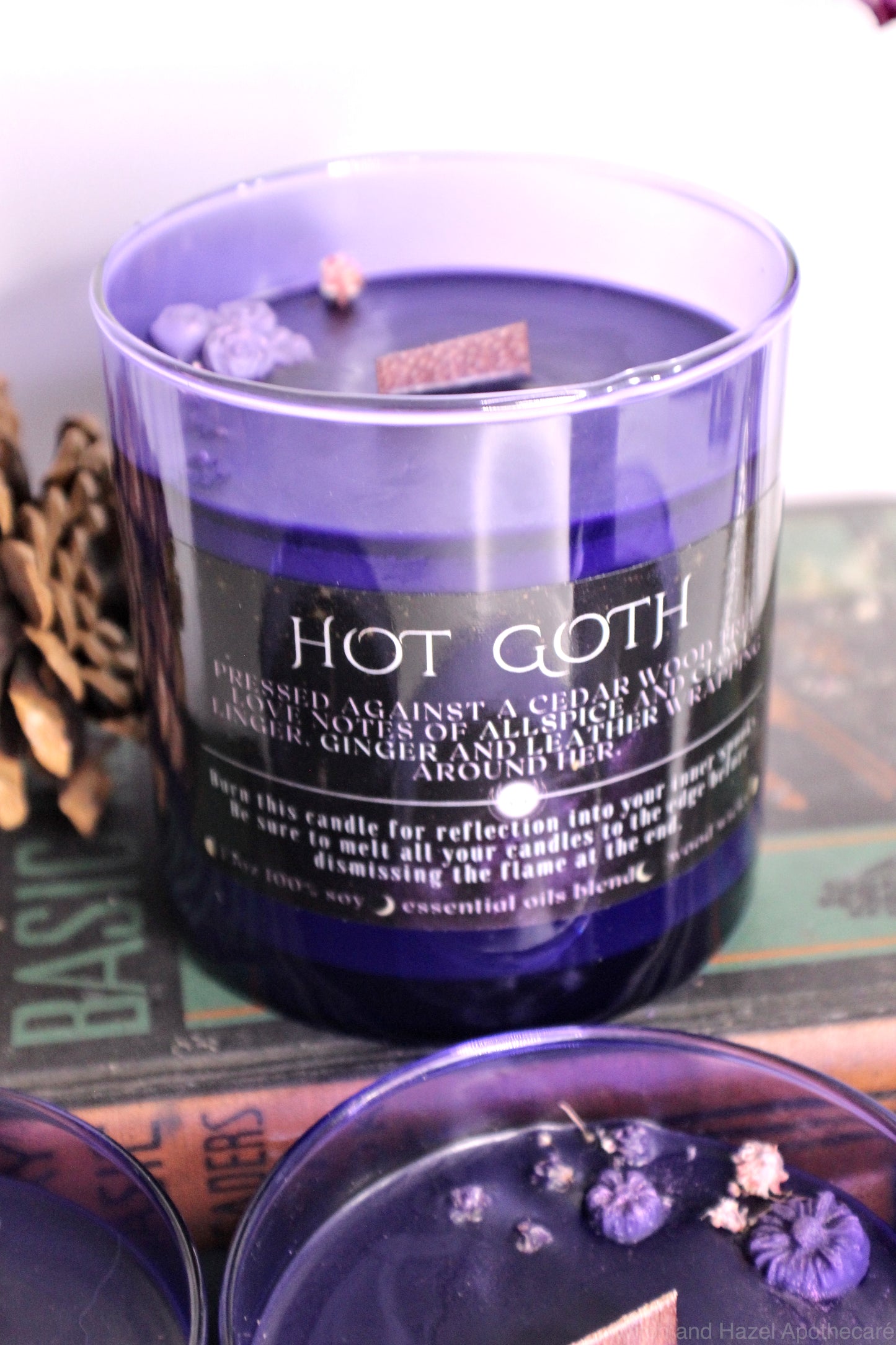 Hot Goth Cedar, Clove and Allspice Candle. Ethical, Sustainable, Vegan.