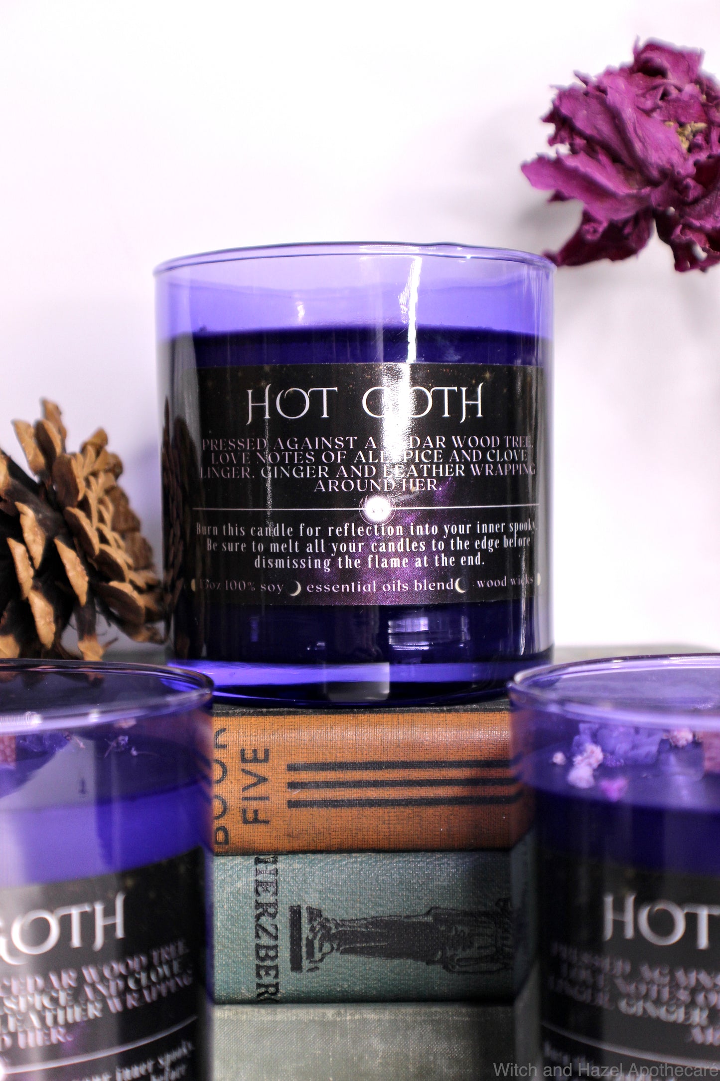 Hot Goth Cedar, Clove and Allspice Candle. Ethical, Sustainable, Vegan.