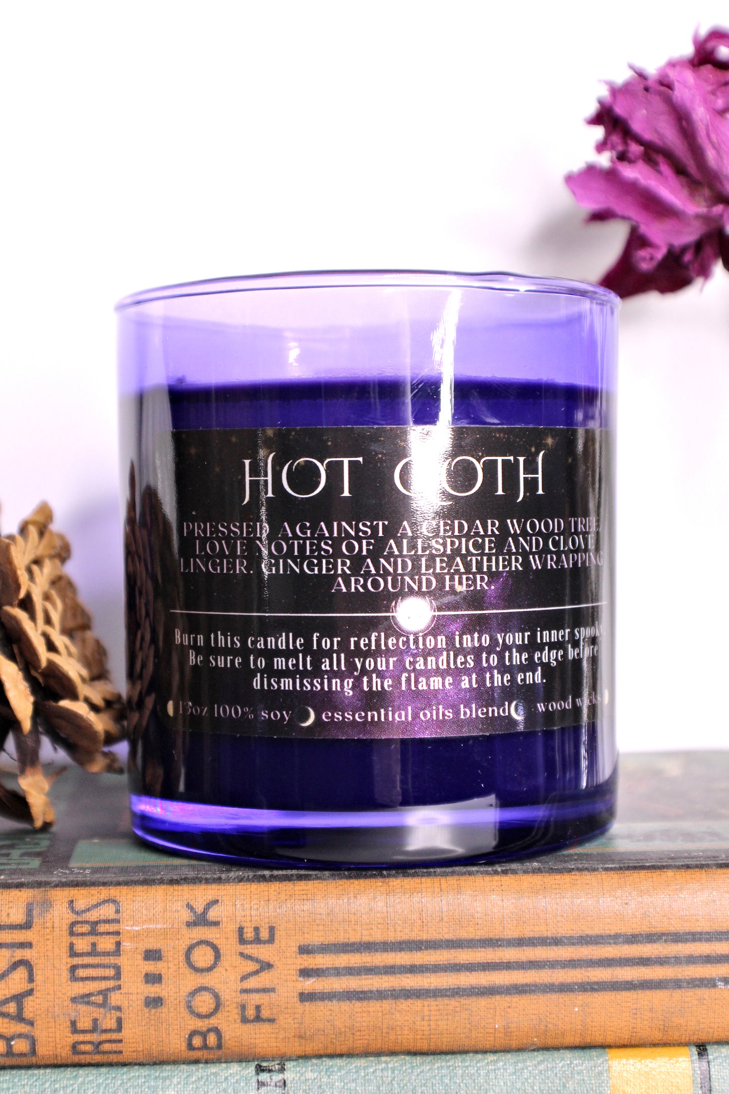 Hot Goth Cedar, Clove and Allspice Candle. Ethical, Sustainable, Vegan.