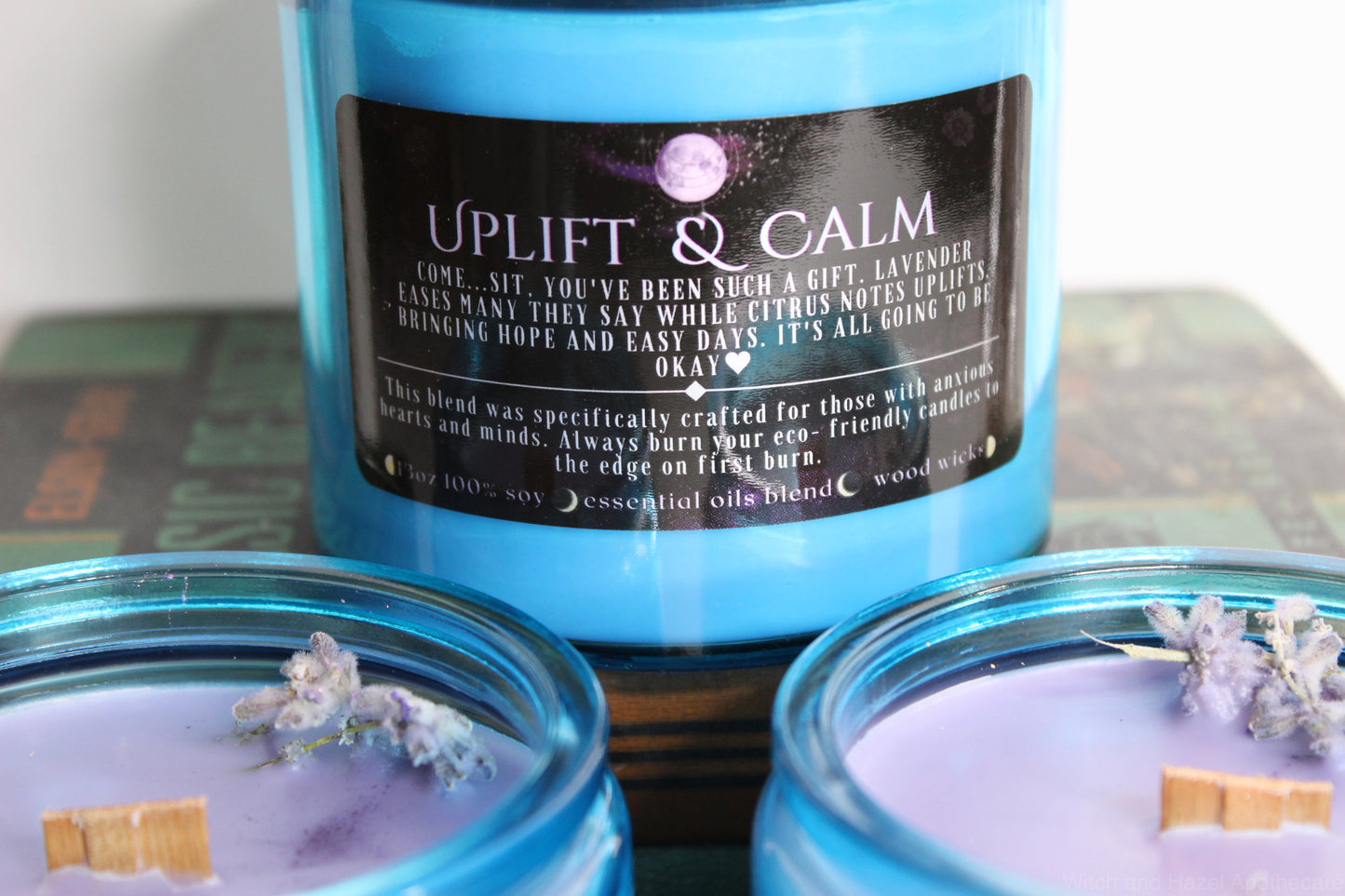 Uplift + Calm the Nervous. Lavender + Citrus Candle, Ethical, Vegan, Sustainable.