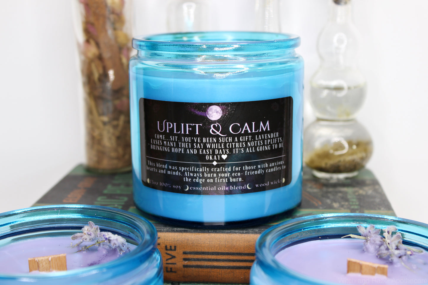 Uplift + Calm the Nervous. Lavender + Citrus Candle, Ethical, Vegan, Sustainable.