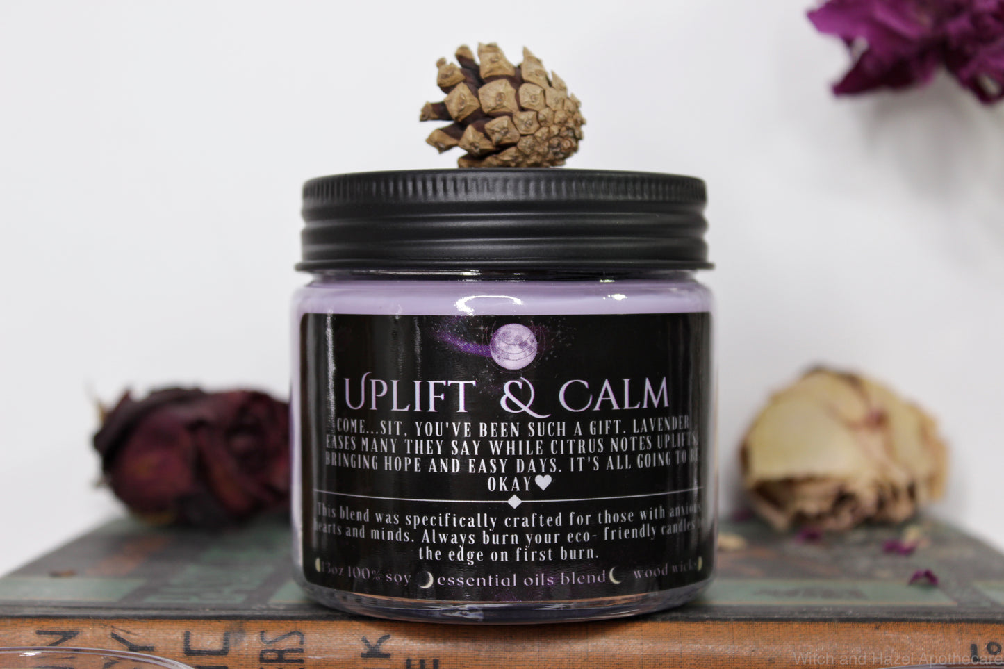 Uplift + Calm the Nervous. Lavender + Citrus Candle, Ethical, Vegan, Sustainable.