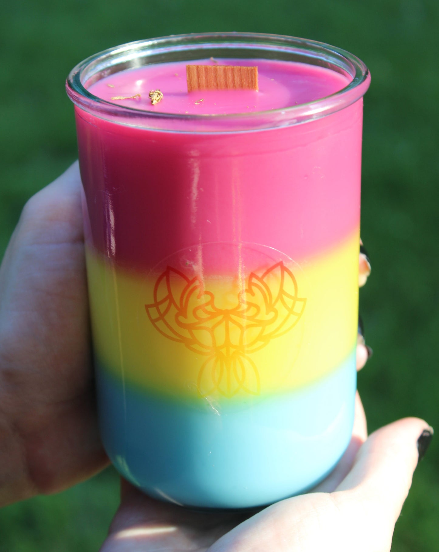 Pansexual Pride Candle. Ethical, Vegan, Sustainable