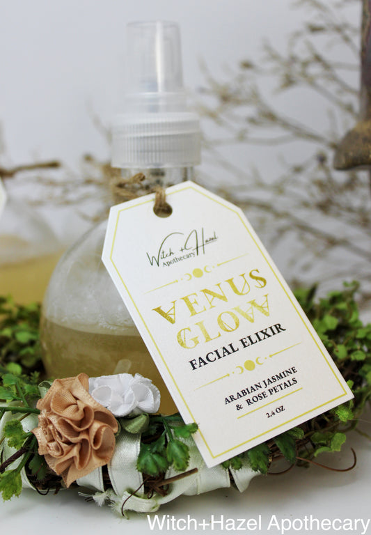 Venus Glow Arabian Jasmine + Rose Petals Facial Elixir. All natural + Eco-friendly, Phoenix Forgery