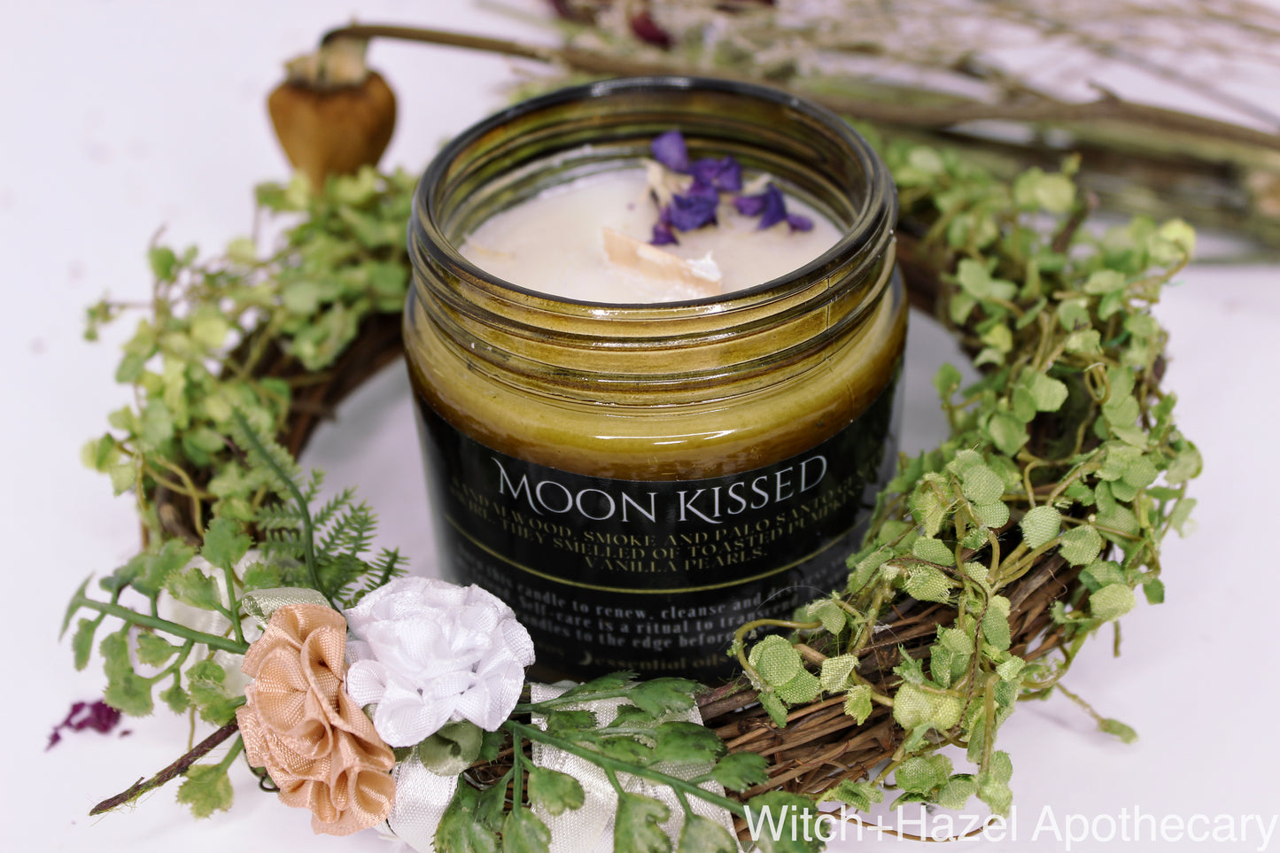 Moon Kissed (Sandalwood, Smoke and Toasted Vanilla Candle). Ethical, Sustainable, Vegan.