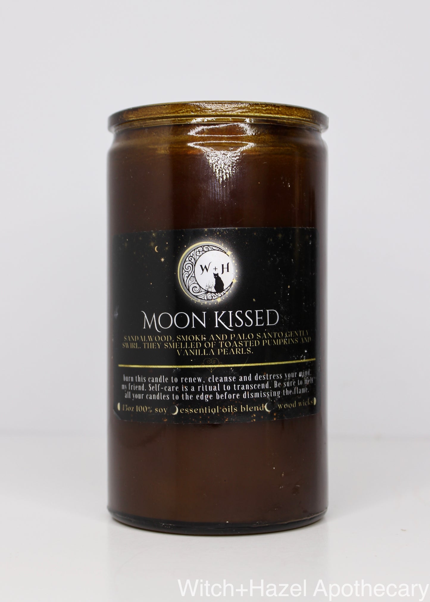 Moon Kissed (Sandalwood, Smoke and Toasted Vanilla Candle). Ethical, Sustainable, Vegan.