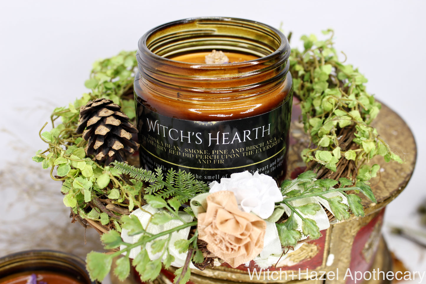 Witch's Hearth Pine and Birch. Ethical, Sutainable, Vegan Candle.