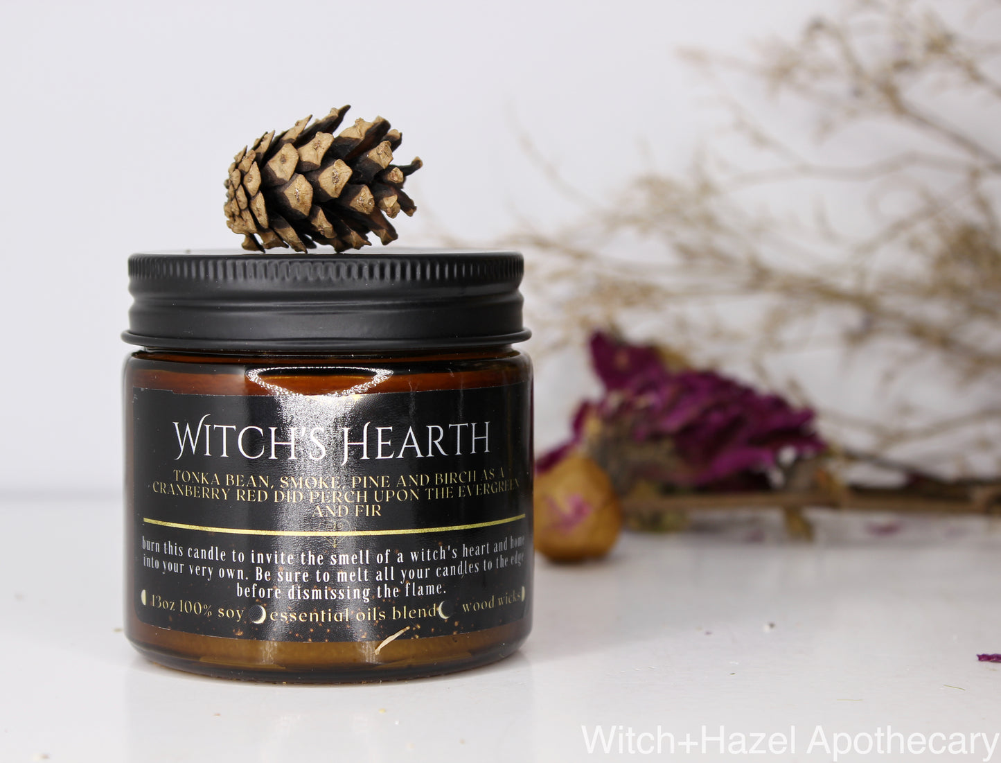 Witch's Hearth Pine and Birch. Ethical, Sutainable, Vegan Candle.