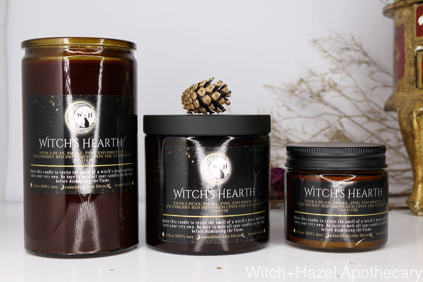 Witch's Hearth Pine and Birch. Ethical, Sutainable, Vegan Candle.