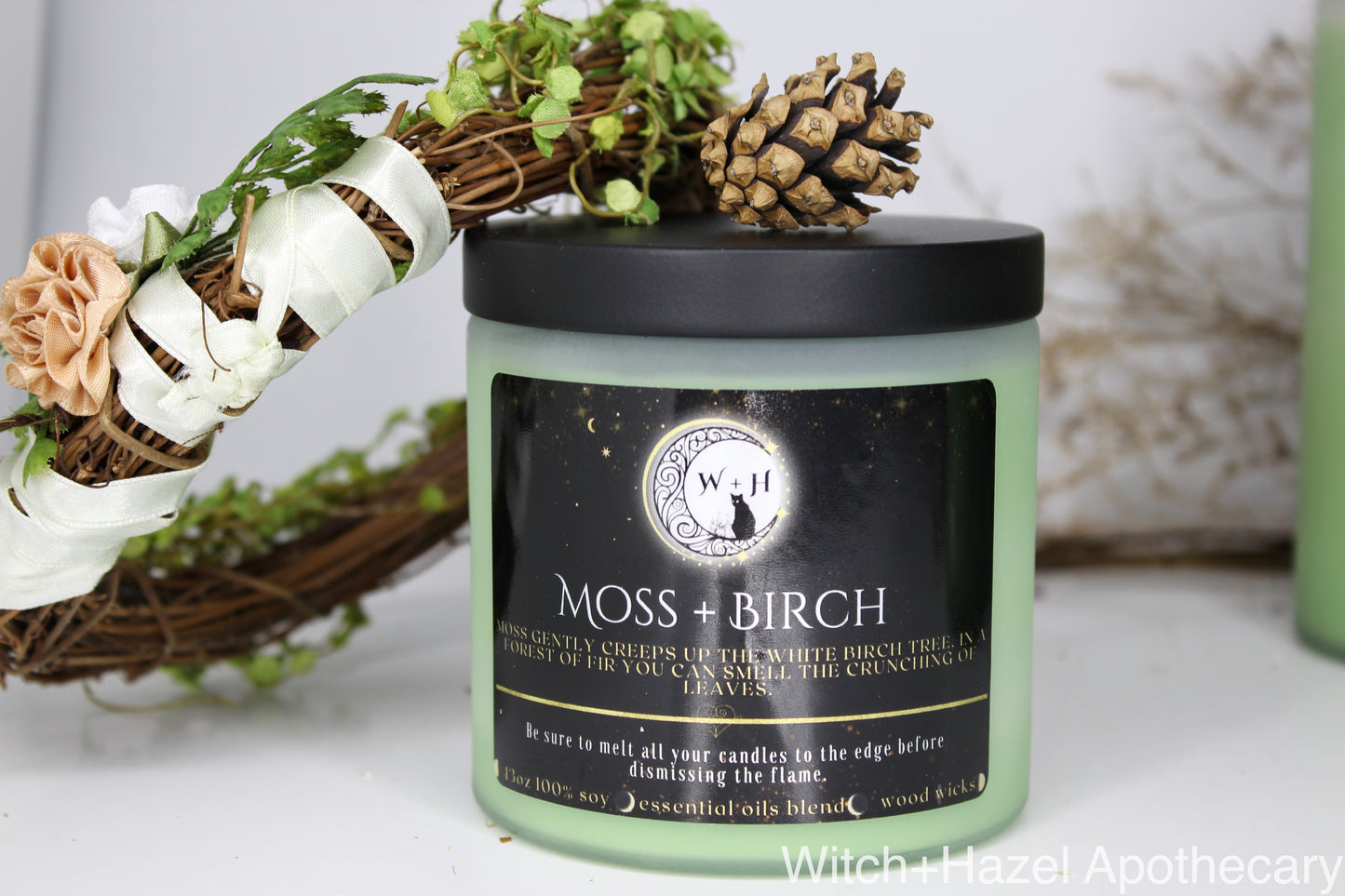 Moss + Birch Candle. Ethical, Sustainable, Vegan.