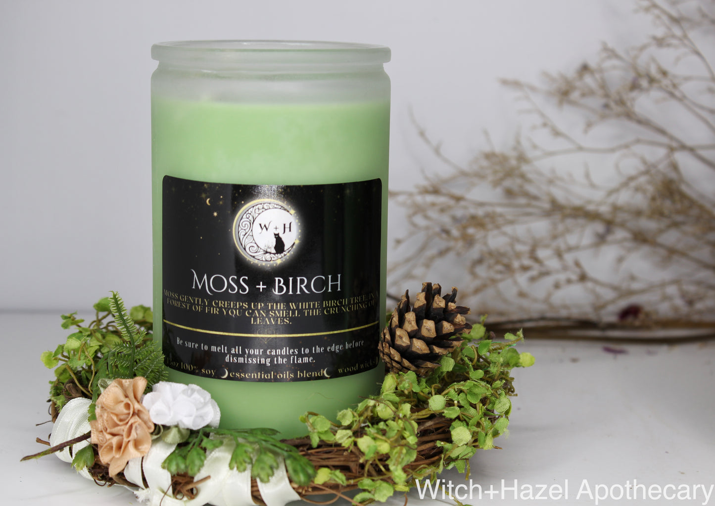 Moss + Birch Candle. Ethical, Sustainable, Vegan.